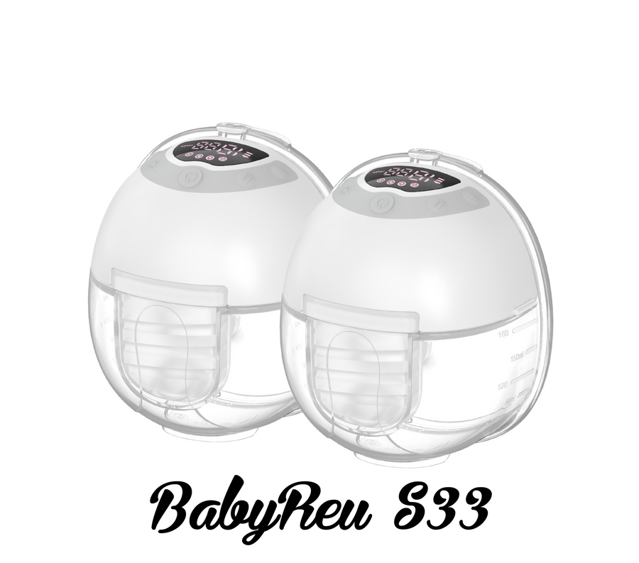BabyReu S33 - Wearable Breast Pump Double Bundle - With Night Light