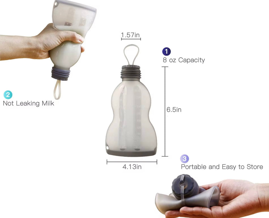 BabyReu - Breast milk Silicone Storage Bags - Set of 3 - 250mls